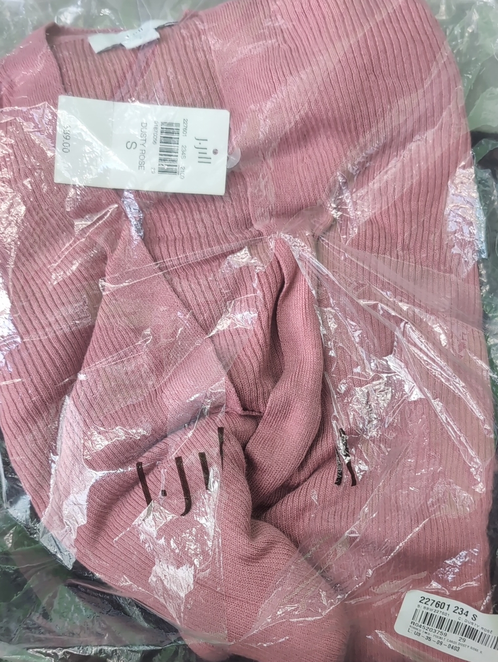 J. Jill Ribbed Two Pocket Cardigan Dusty Rose- S